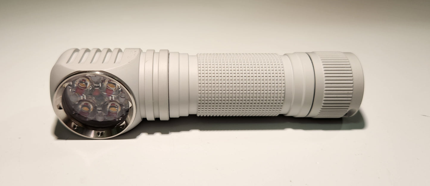Emisar DW4 18650 Right Angle LED Flashlight *CUSTOM BUILT-TO-ORDER* STONEWHITE $5 ADDITIONAL)