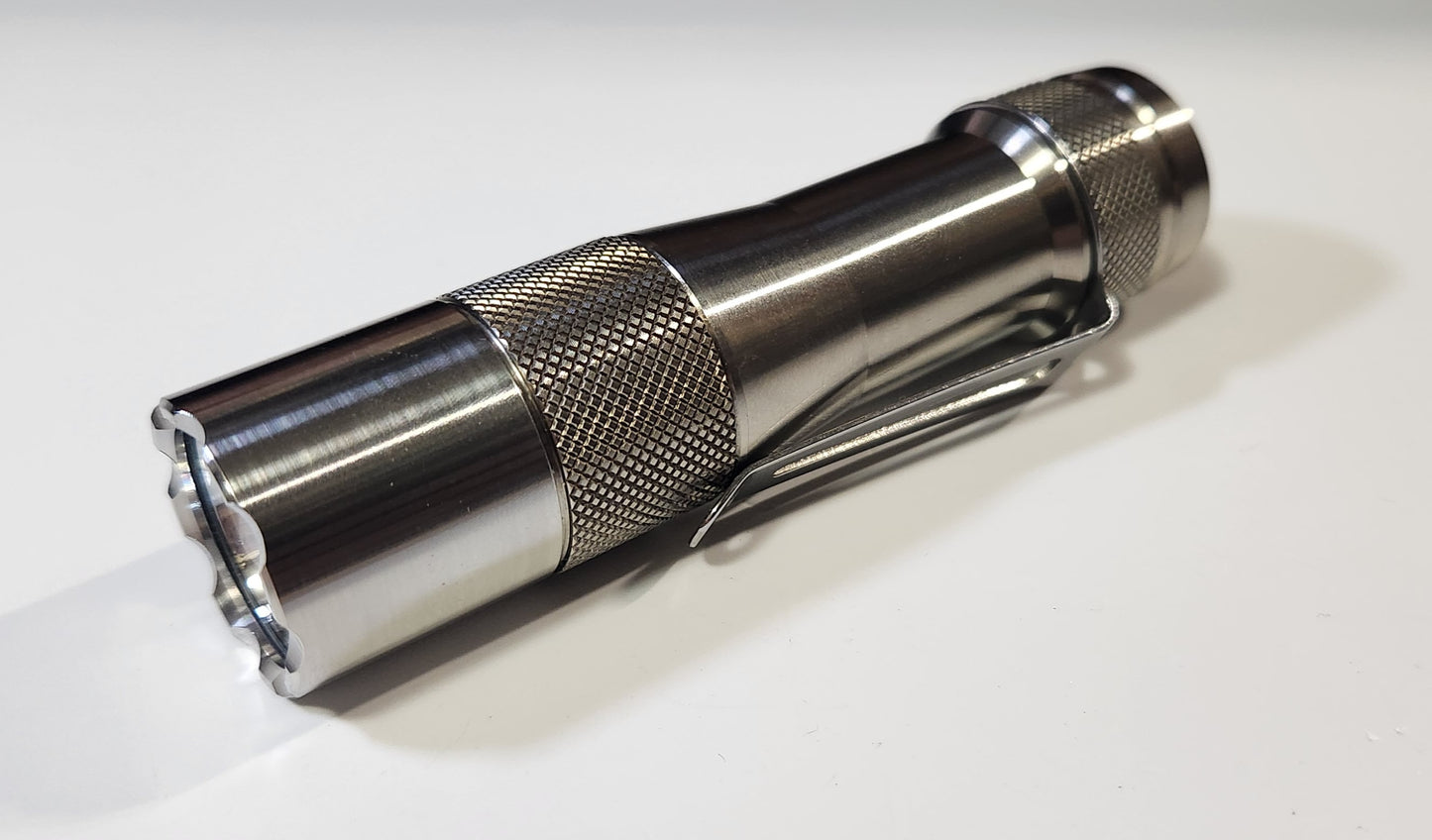 Lumintop FW1A Pro Titanium, Brass OR Aluminum Custom Led Flashlight TITANIUM RAW W/SBT90.2
