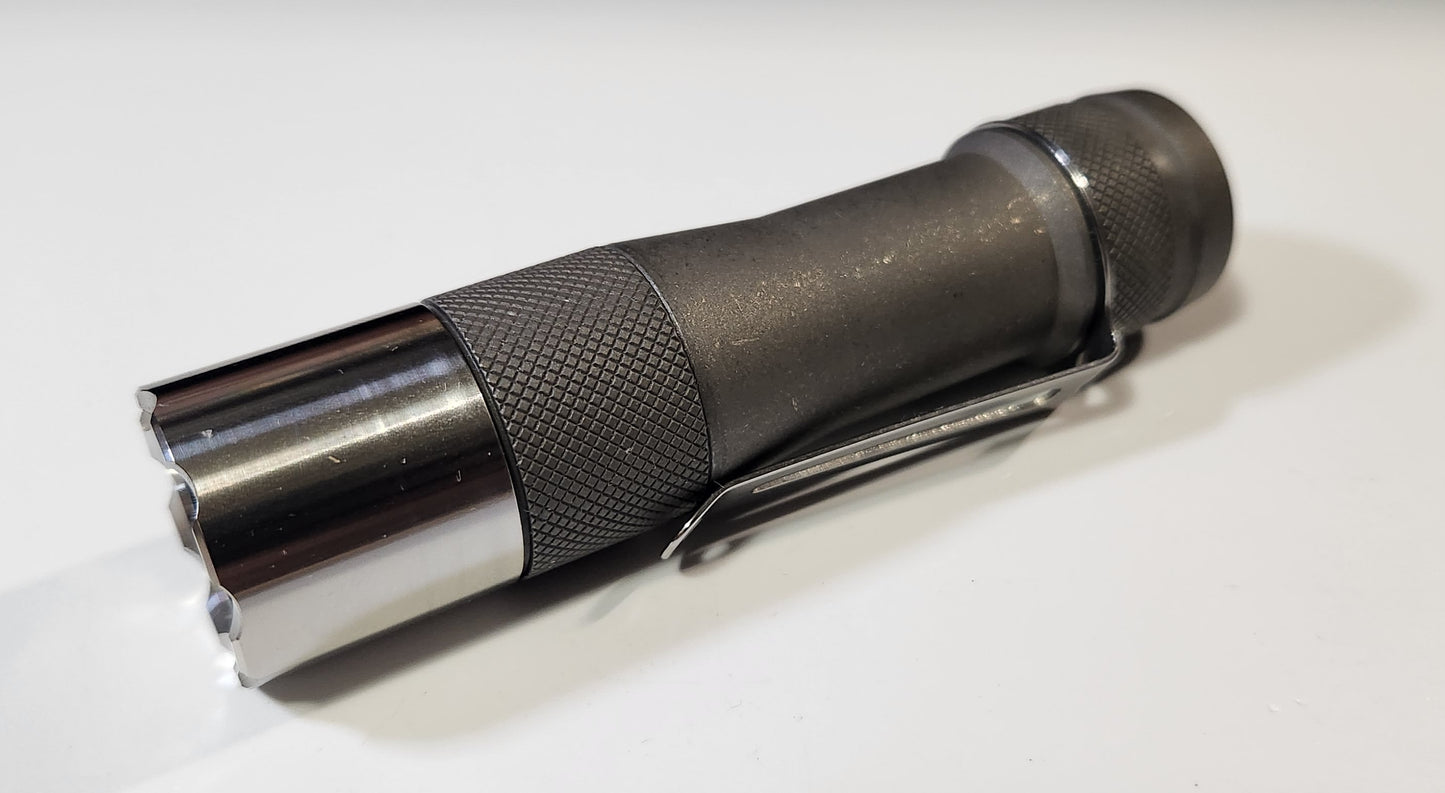 Lumintop FW1A Pro Titanium, Brass OR Aluminum Custom Led Flashlight TITANIUM STONEWASHED W/SBT90.2