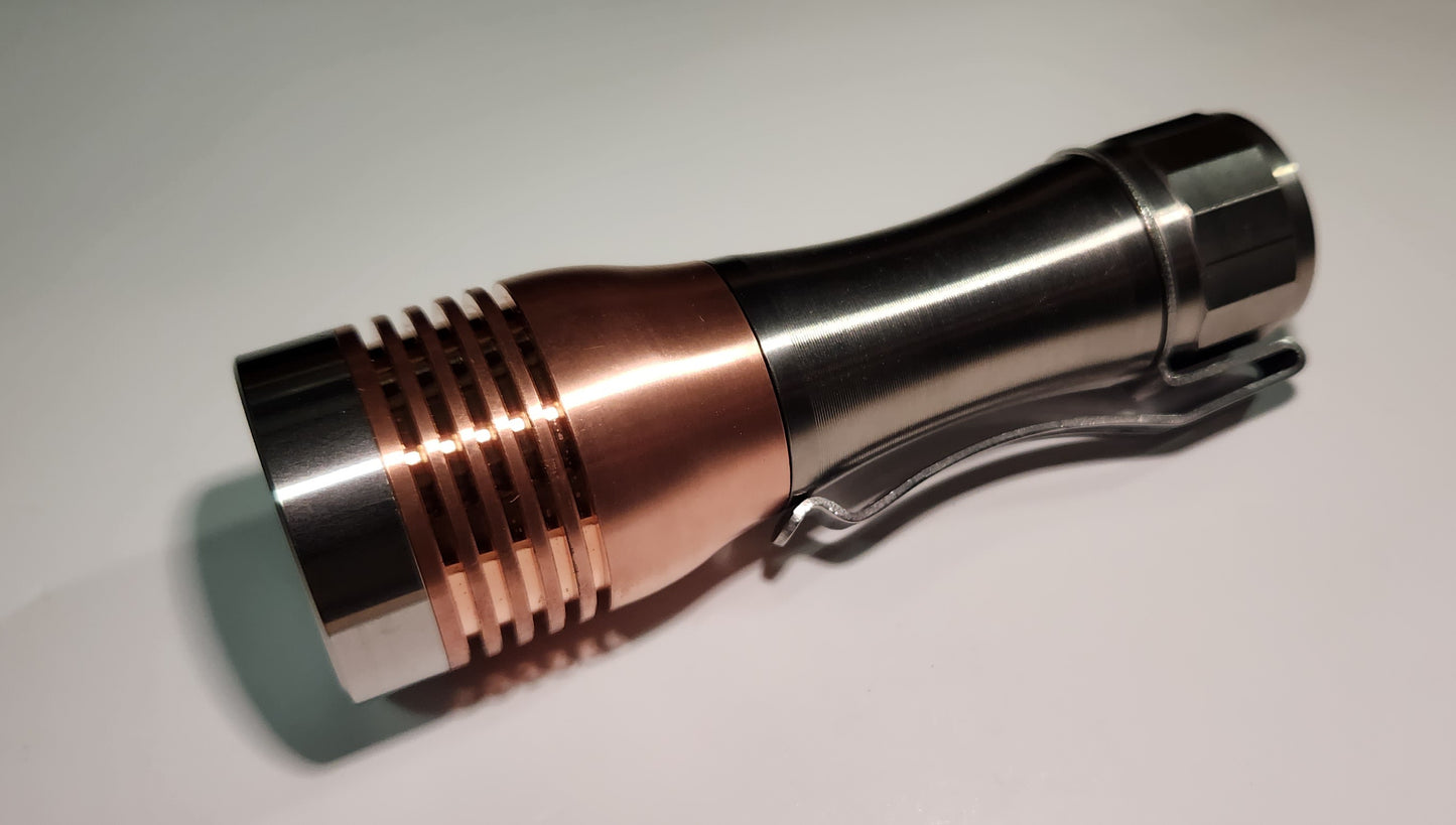 Noctigon KR1 Titanium + Copper 18650 Compact LED Thrower SS BEZEL