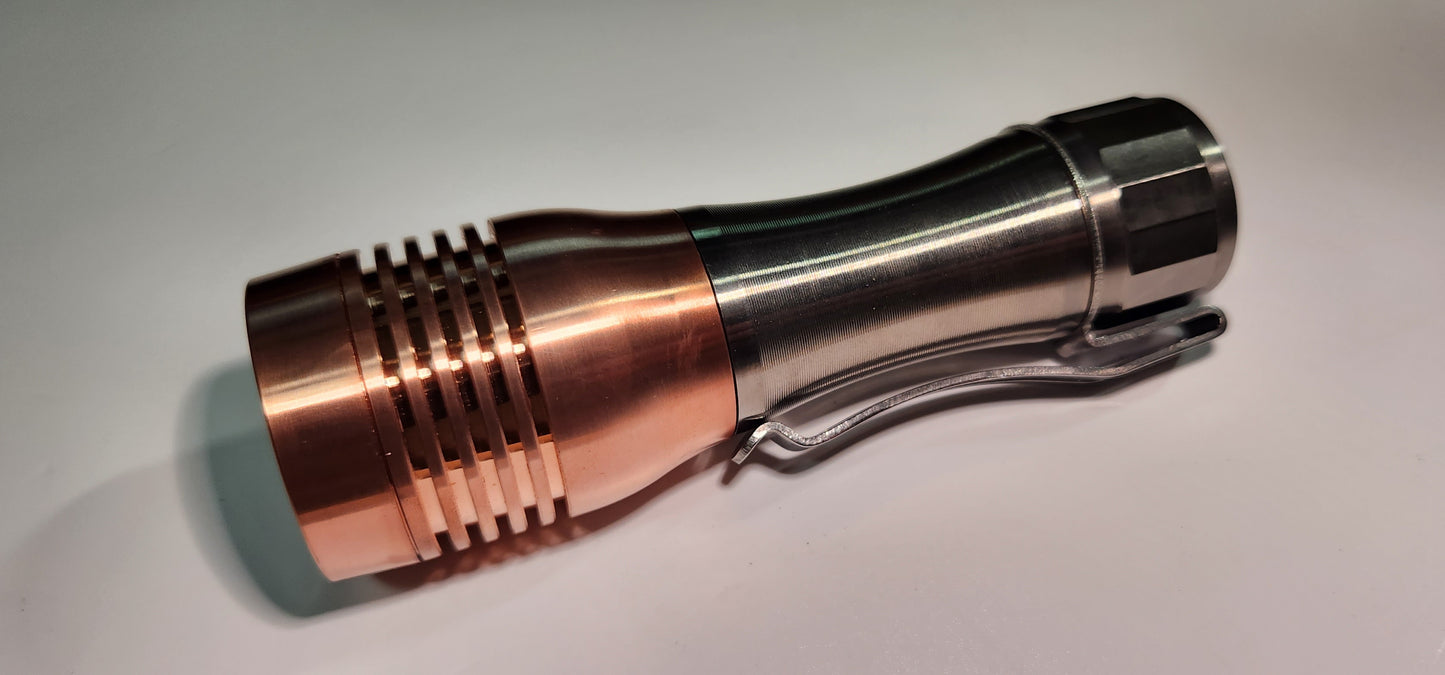 Noctigon KR1 Titanium + Copper 18650 Compact LED Thrower COPPER BEZEL
