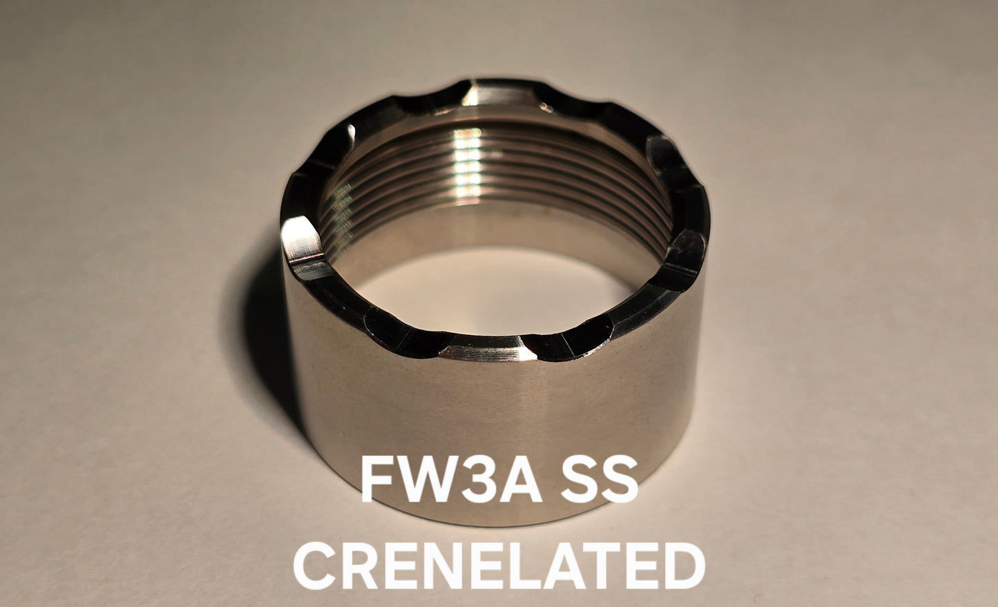 Lumintop Replacement Flashlight Parts FW3A SS CRENELATED BEZEL