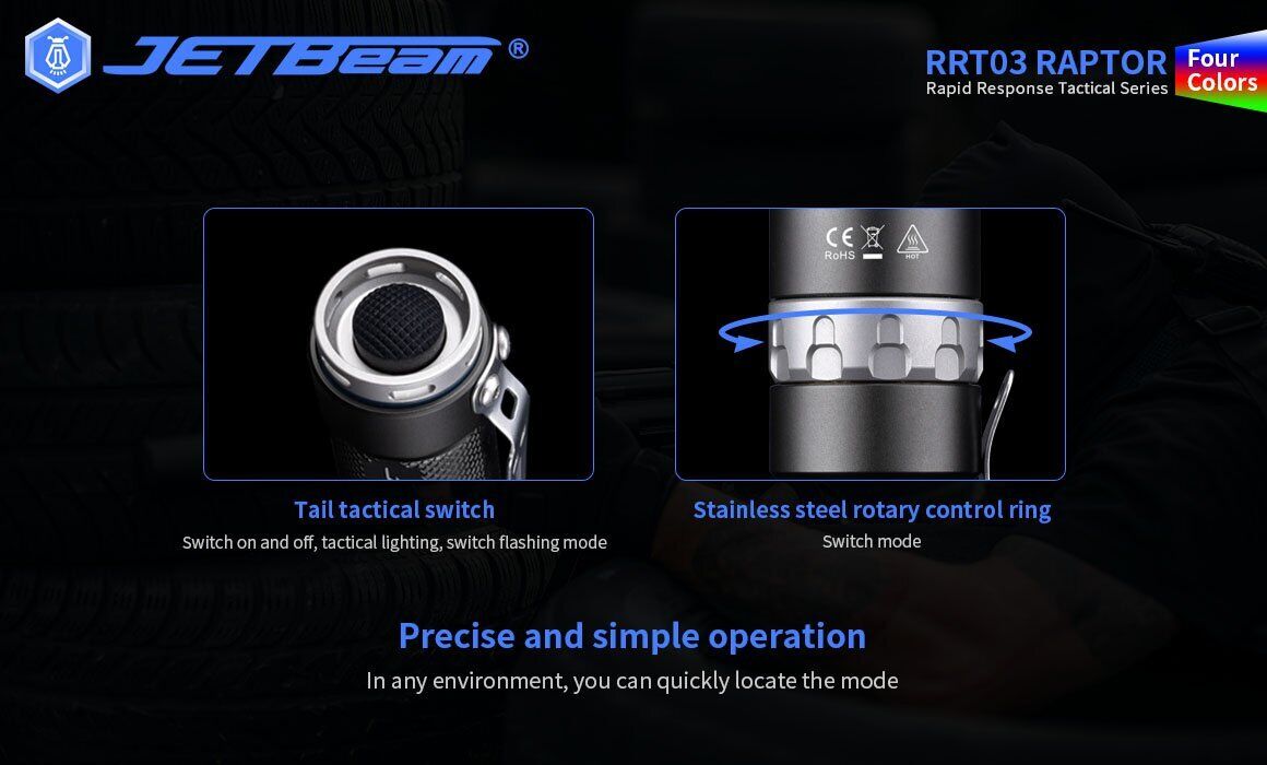 Jetbeam RRT03 Raptor Tatical LED Flashlight