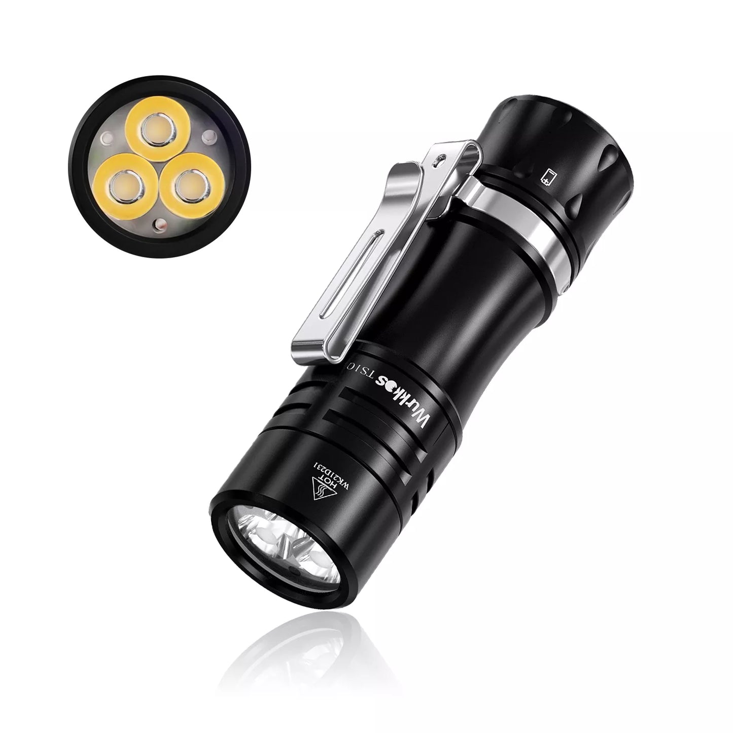 Wurkkos TS10 14500 EDC Flashlight Single-Color Aux W/Anduril 2.0 BLACK 5800K