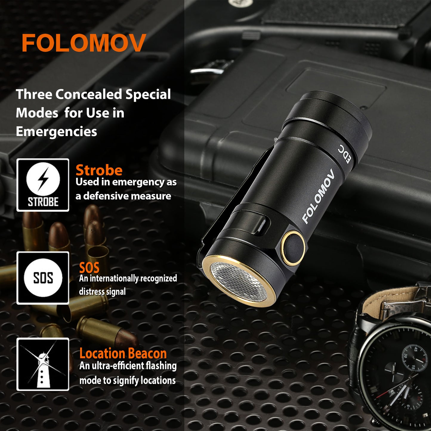 Folomov C2 525lm 14300 Ultra Compact LED Flashlight