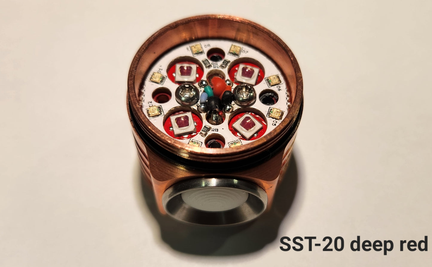 Emisar D4v2 Titanium Copper Brass Replacement Head COPPER SST-20 DEEP RED W RED LIGHTED SW