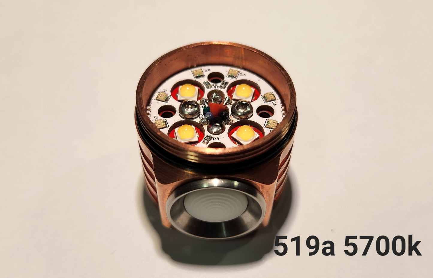 Emisar D4v2 Titanium Copper Brass Replacement Head COPPER 519A 5700K W WARM WHITE LIGHTED SW