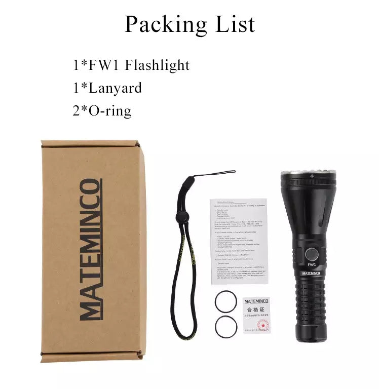 Mateminco FW1 1.8 Mile 2952M Throw LEP Flashlight