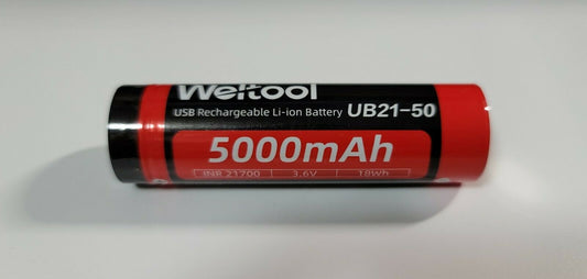 Weltool UB21-50 21700 3.6v Li-ion 5000mah USB-C Rechargeable Li-on Battery
