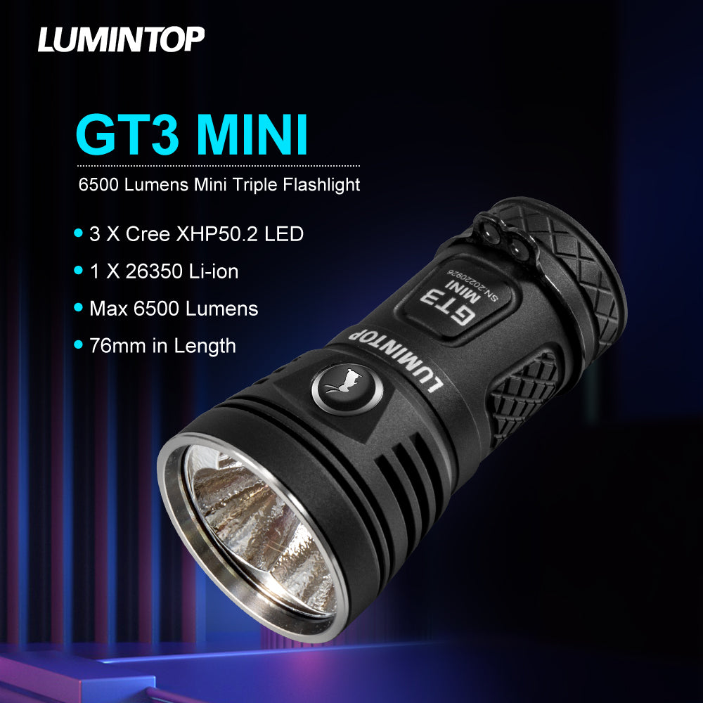 Lumintop GT3 Mini 6500 Lumens 3 X XHP50.2 Outdoor 26350 Flashlight