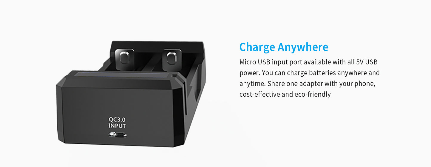 XTAR SC2 3A QC3.0 Fast Lithium-Ion Battery Charger