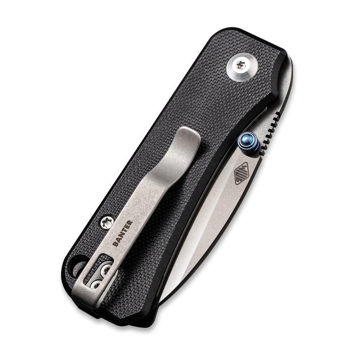 Civivi Baby Banter Thumb Stud Knife - Black G10 Handle (2.34" Gray Stonewashed Nitro-V) C 19068S-1