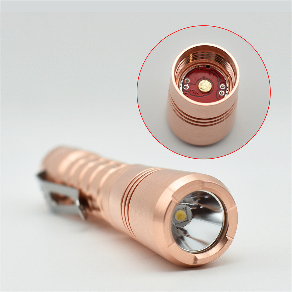 ReyLight Pineapple Copper AA Custom LED Flashlight Nichia 219b SW45k