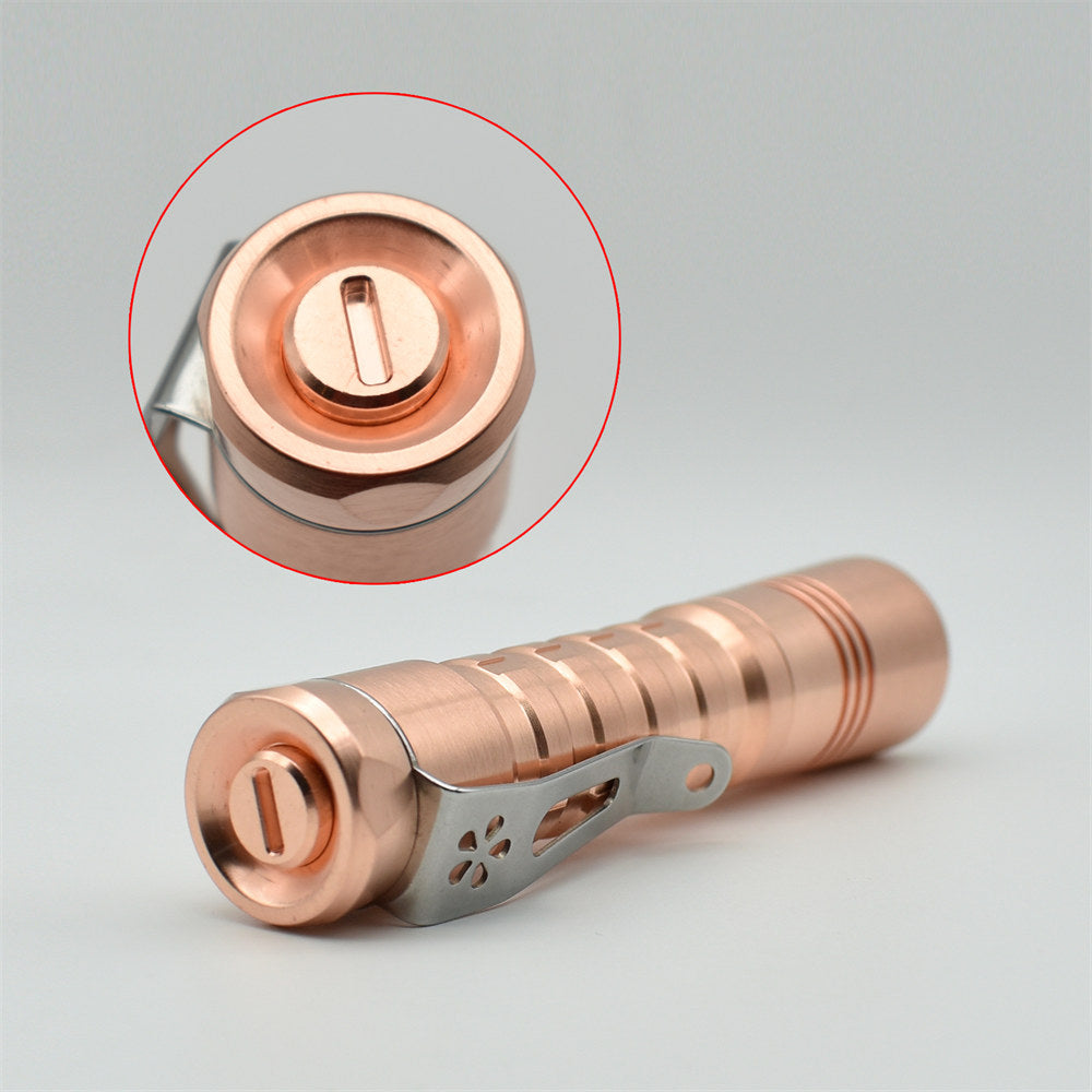 ReyLight Pineapple Copper AA Custom LED Flashlight Nichia 219b SW45k