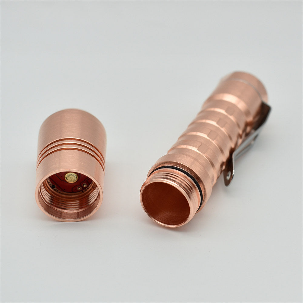 ReyLight Pineapple Copper AA Custom LED Flashlight Nichia 219b SW45k