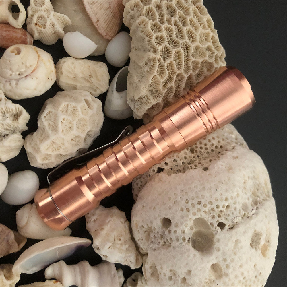 ReyLight Pineapple Copper AA Custom LED Flashlight Nichia 219b SW45k