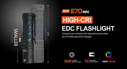 Acebeam E70 MINI High-CRI EDC 18650 LED Flashlight
