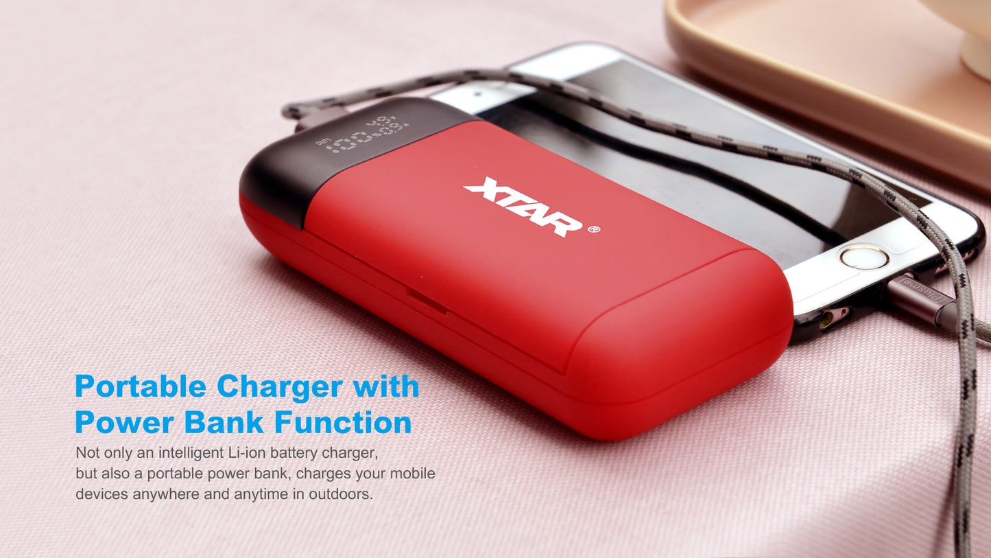 XTAR PB2S QC3.0/PD 2A X 2 Fast Battery Charger/Power Bank