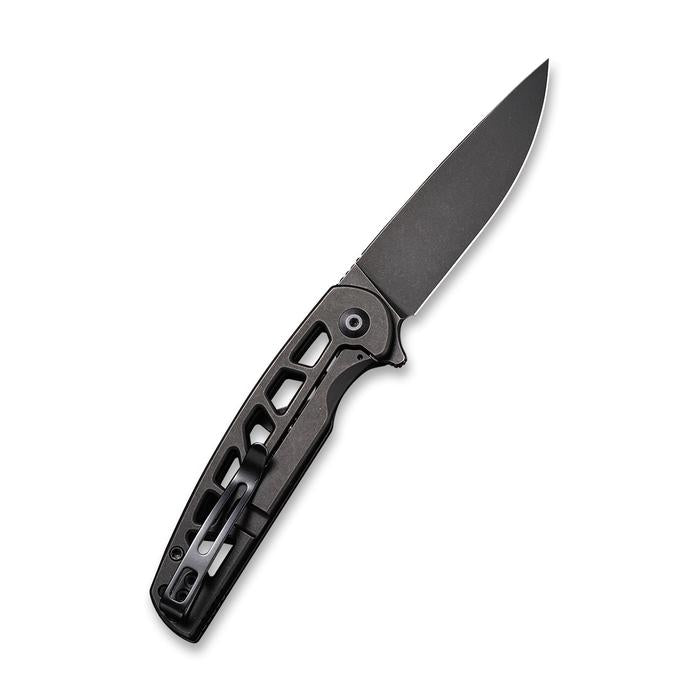 Civivi Perf Flipper Knife - Black Skeletonized Steel Handle (3.12'' Black Stonewashed Nitro-V) C 20006-B