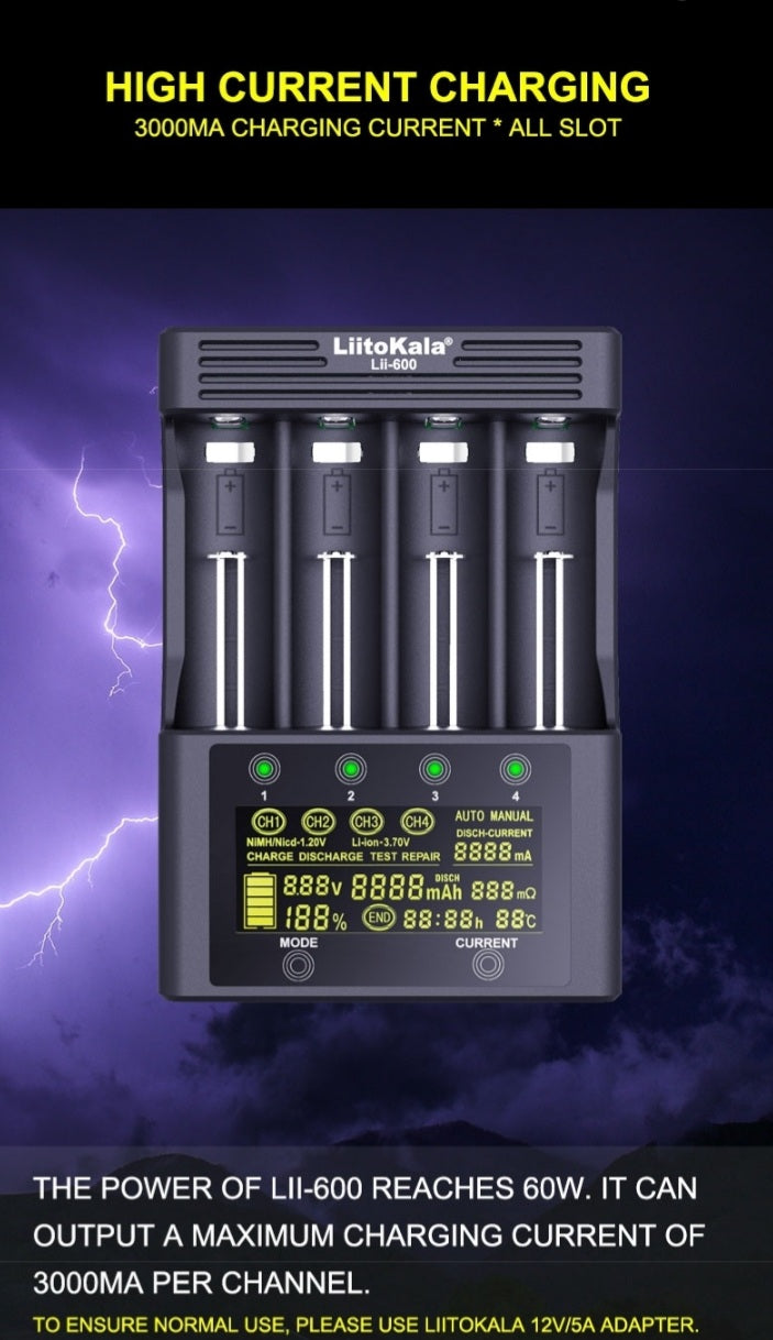 Liitokala Lii-600 Lithium-Ion Smart Battery Charger