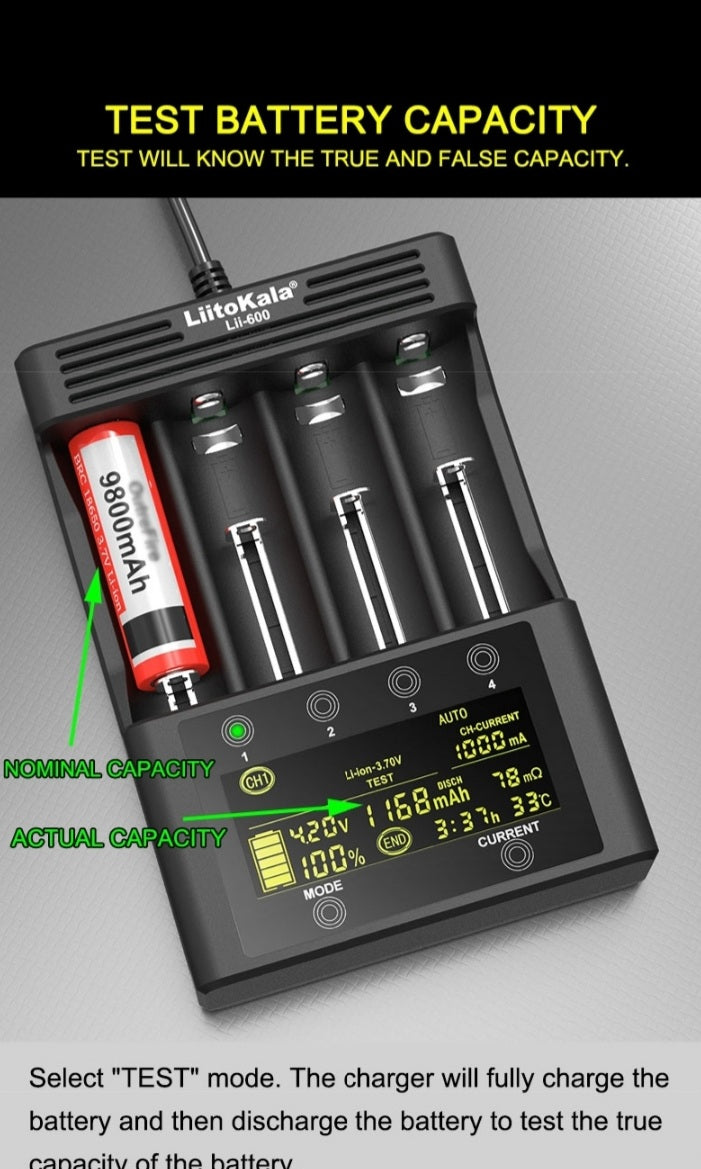 Liitokala Lii-600 Lithium-Ion Smart Battery Charger