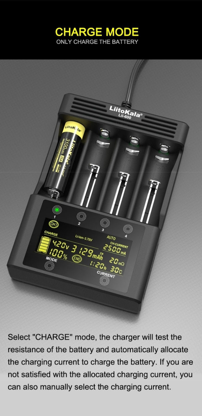 Liitokala Lii-600 Lithium-Ion Smart Battery Charger