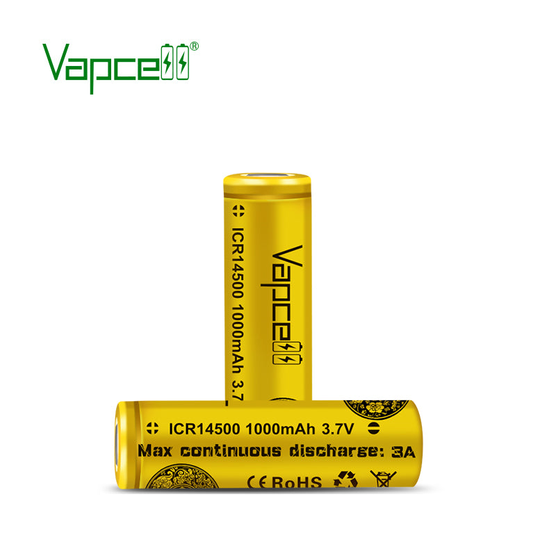 Vapcell F12 14500 1250 mAh 3A Rechargeable Lithium-Ion Battery *** HAS TO BE SHIPPED WITH FLASHLIGHT + FEDEX ***