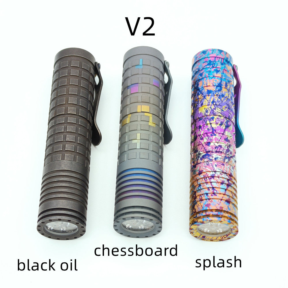 ReyLight Anodized Dawn Triple V2.1 Black Oil Titanium Custom LED Flashlight