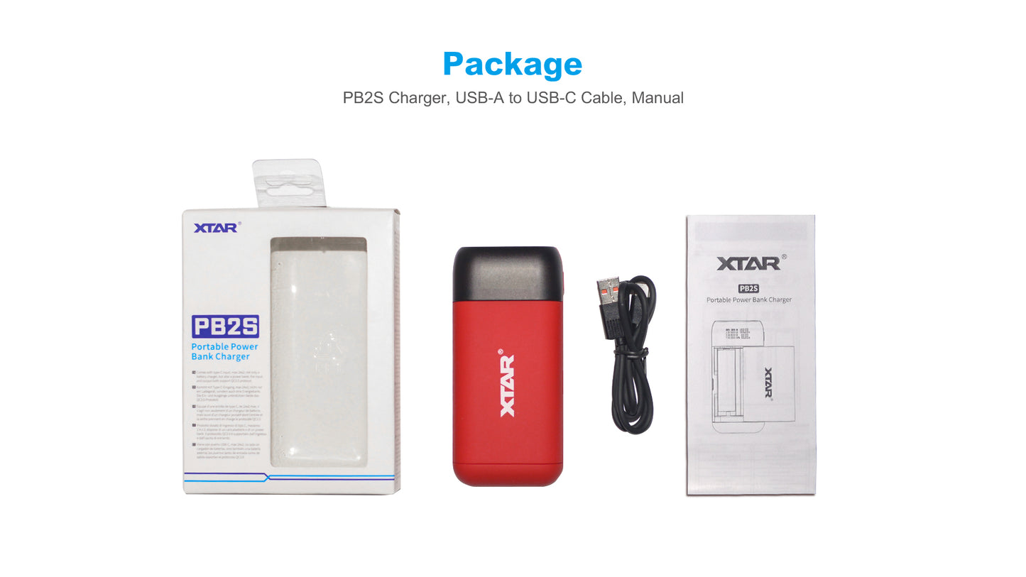 XTAR PB2S QC3.0/PD 2A X 2 Fast Battery Charger/Power Bank