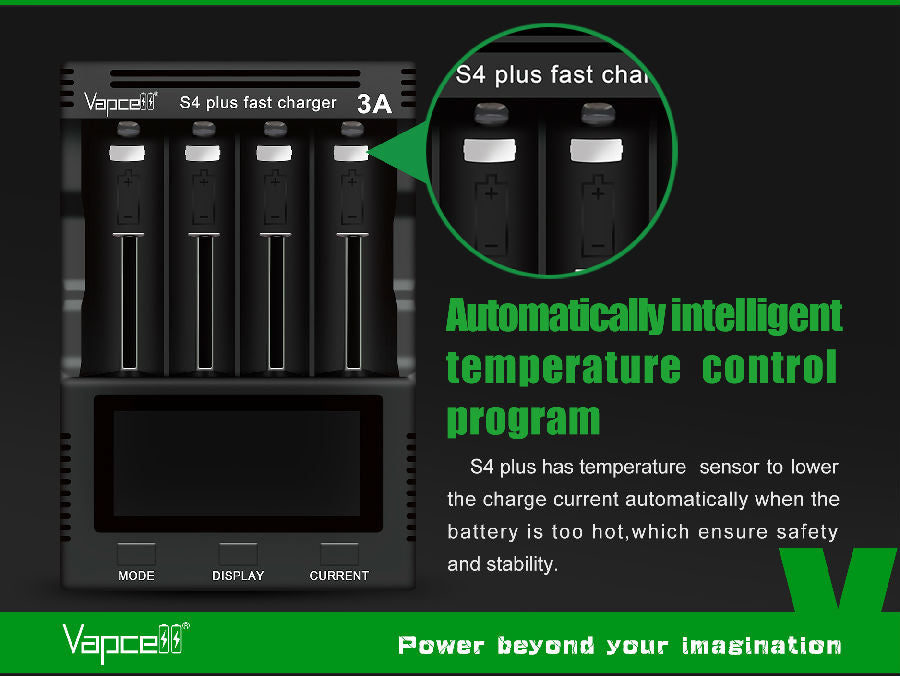 Vapcell S4 Plus 12A Super Smart Battery Charger