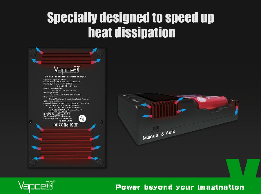 Vapcell S4 Plus 12A Super Smart Battery Charger