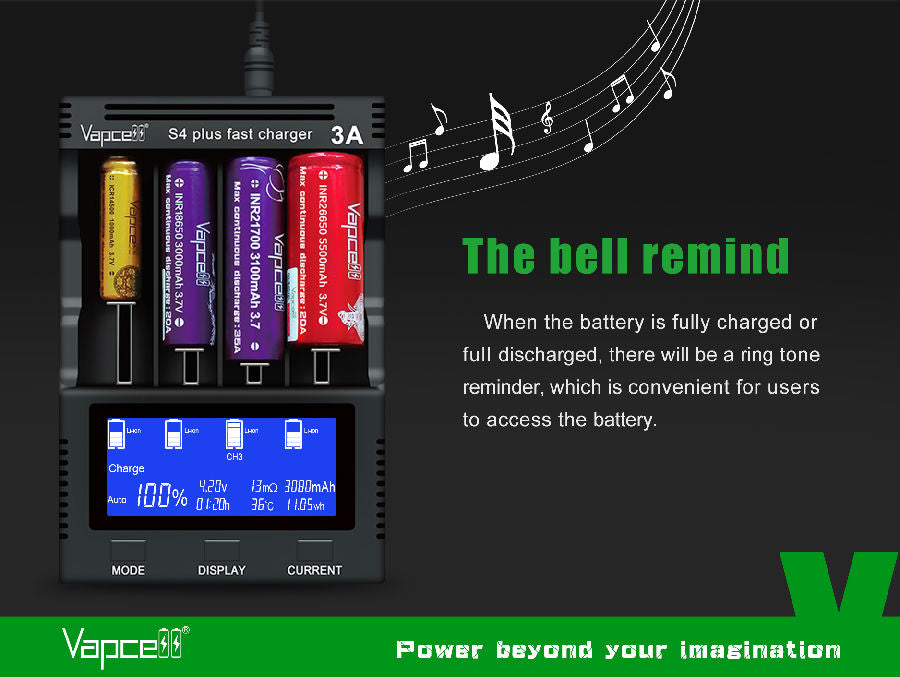 Vapcell S4 Plus 12A Super Smart Battery Charger