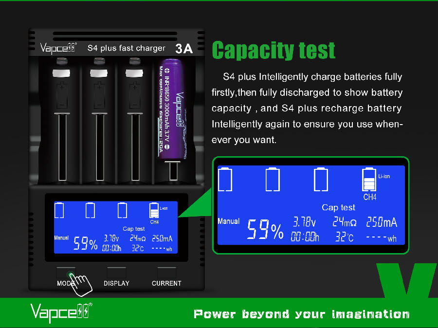 Vapcell S4 Plus 12A Super Smart Battery Charger