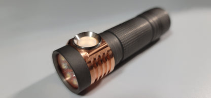My d4v2 after Brass Black and a bit of steel wool : r/flashlight