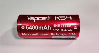 Vapcell 26650 K54 5400mah 15A Lithium-Ion Rechargeable Battery