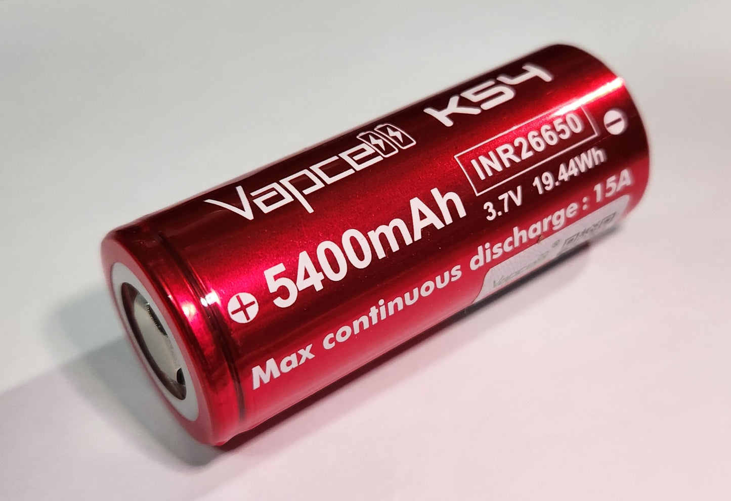 Vapcell 26650 K54 5400mah 15A Lithium-Ion Rechargeable Battery
