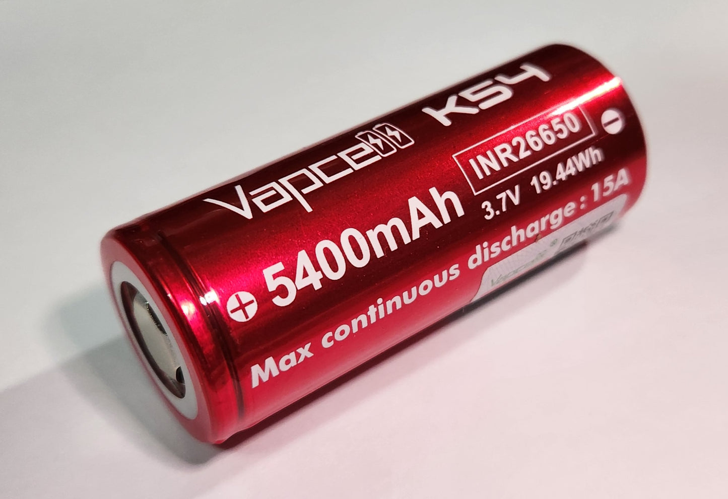 Vapcell 26650 K54 5400mah 15A Lithium-Ion Rechargeable Battery **** HAS TO BE SHIPPED WITH FLASLIGHT + FEDEX ***