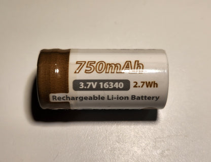 EAGTAC D3C 16340 Battery 3.7v 750mAh Protected Li-ion Rechargeable Battery