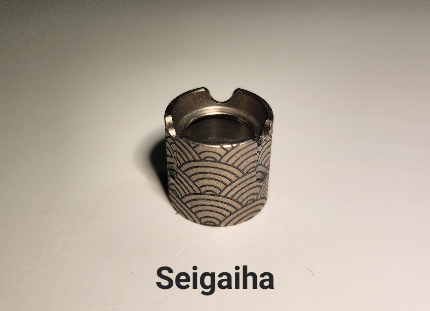 Reylight Pineapple Mini Titanium Copper or Brass *** NEW TAIL CAP ONLY *** TITANIUM SANDBLASTED W/SEIGAIHA LASER ENGRAVING