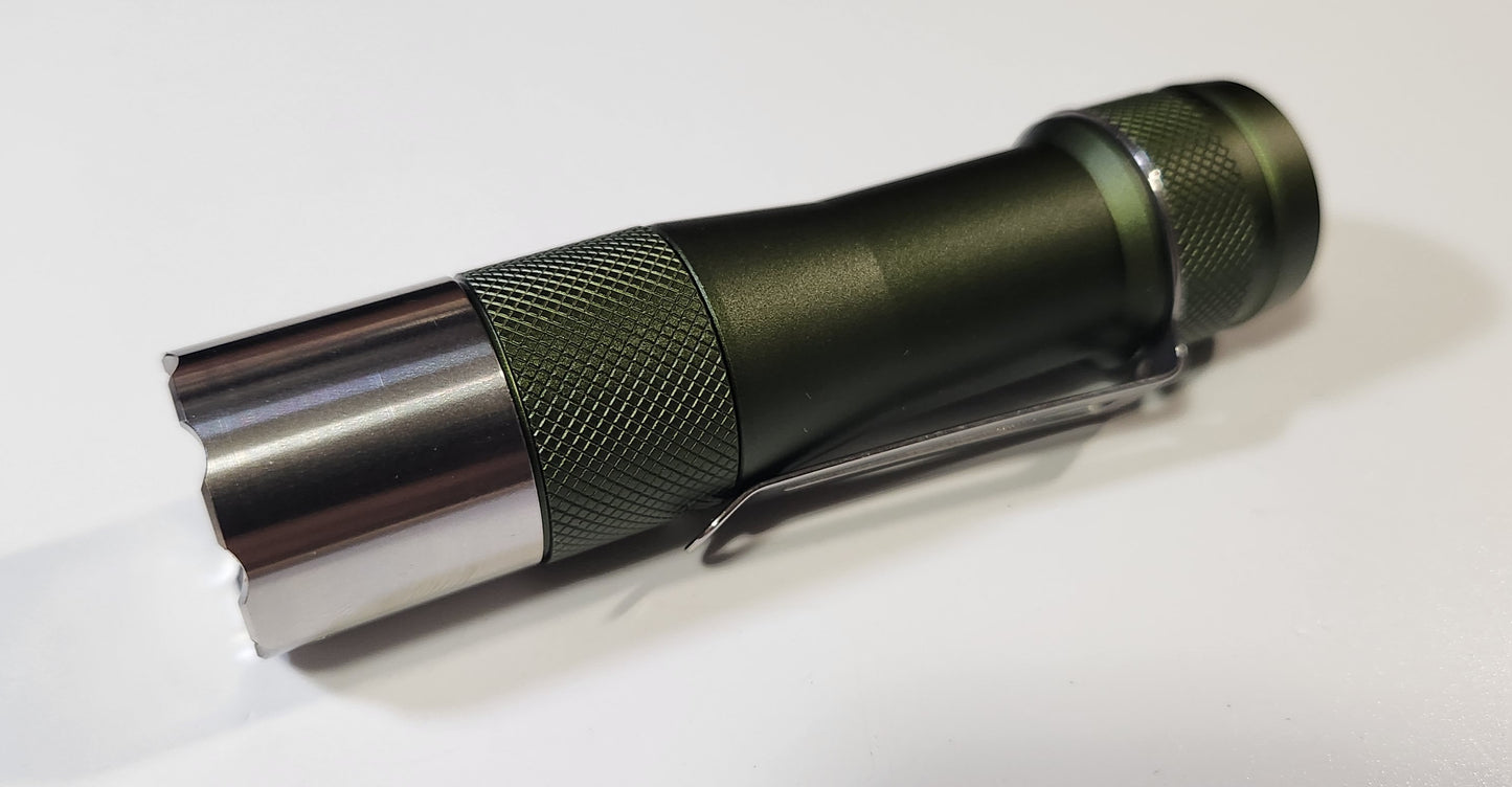 Lumintop FW1A Pro Titanium, Brass OR Aluminum Custom Led Flashlight GREEN W/SBT90.2