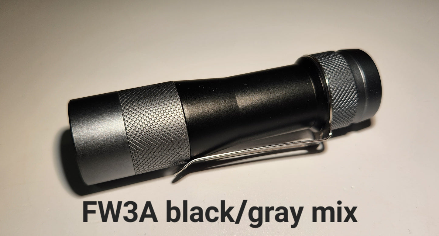 Lumintop FW3A Titanium or Aluminum Triple LED Flashlight "CUSTOM BUILT-TO ORDER" BLACK/GRAY