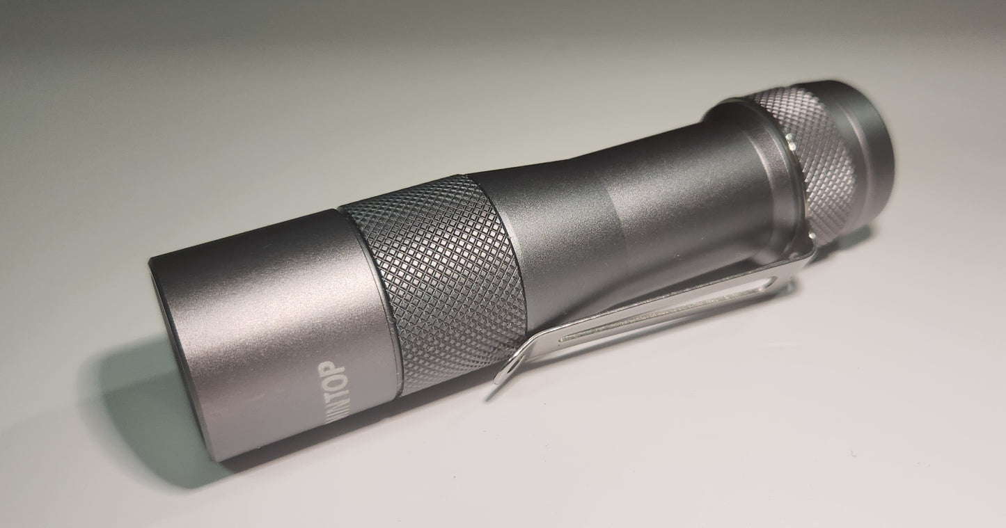 Lumintop FW1A Pro Titanium, Brass OR Aluminum Custom Led Flashlight GRAY SBT90.2 WITH STOCK BEZEL