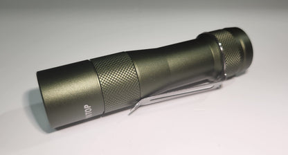 Lumintop FW1A Pro Titanium, Brass OR Aluminum Custom Led Flashlight GREEN SBT90.2 WITH STOCK BEZEL