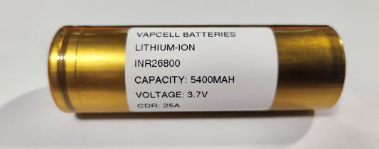 Vapcell INR26800 26800 6200mAh 25A Rechargeable Li-Ion Battery *** HAS TO BE PURCHASED WITH FLASHLIGHT + FEDEX ***