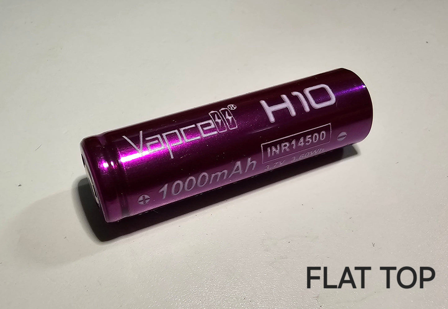 VAPCELL H10 14500 10A LITHIUM-ION RECHARGEABLE BATTERY FLAT TOP *** ONLY PURCHASE WITH FLASHLIGHT + FEDEX SHIPPING ***