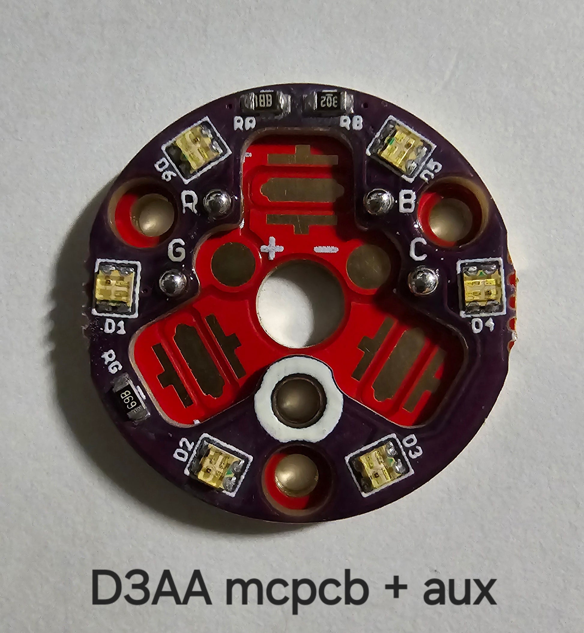 Emisar Noctigon XP Raw MCPCB Custom 20 X 1.5MM D3AA TRIPLE 3535 SMD MCPCB + AUX BOARD (STOCK)