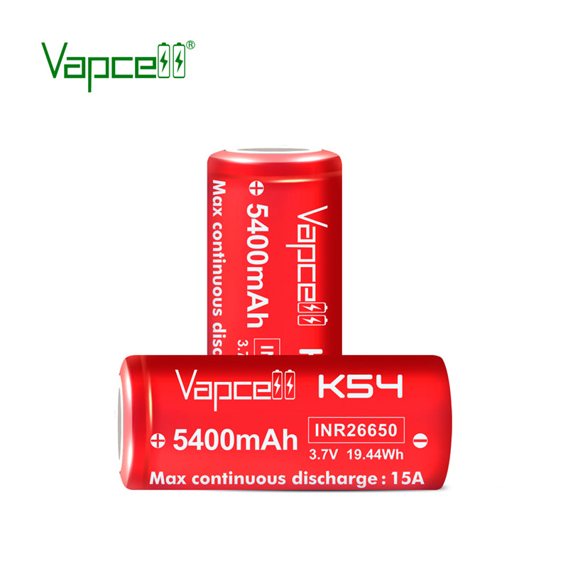 Vapcell 26650 K54 5400mah 15A Lithium-Ion Rechargeable Battery **** HAS TO BE SHIPPED WITH FLASLIGHT + FEDEX ***