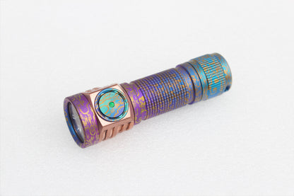 Emisar D3AA Titanium 14500/AA LED Flashlight TITANIUM RAW B. CLOUDS