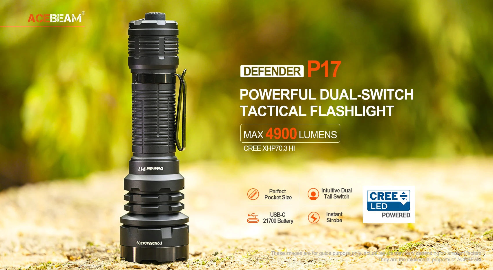 Acebeam Defender P17 21700 Tactical LED Flashlight