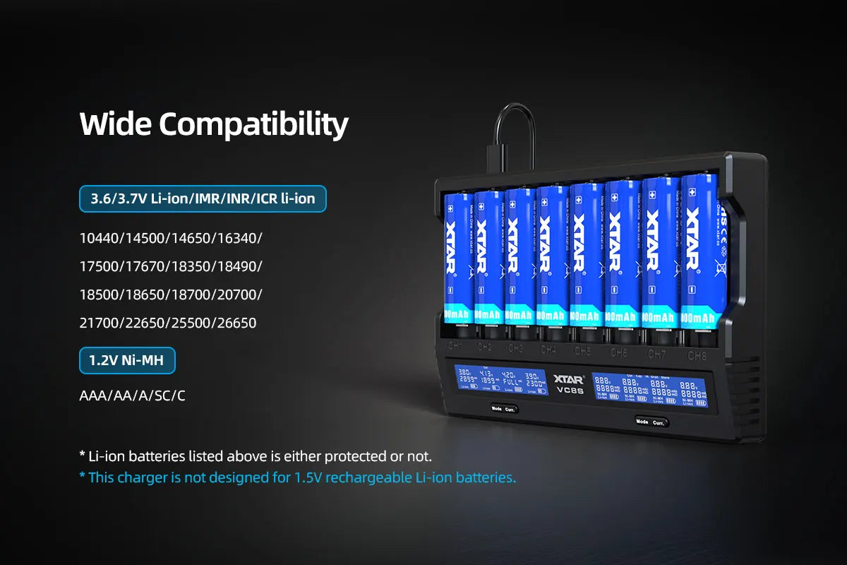 XTAR VC8S Intelligent and multifunctional Battery Charger